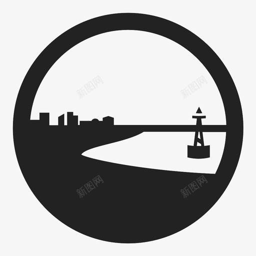 海岸自然水域边缘图标svg_新图网 https://ixintu.com 城市 天际线 景观 水域边缘 海岸 海岸线 海洋 海湾 海滩 湖滨 自然