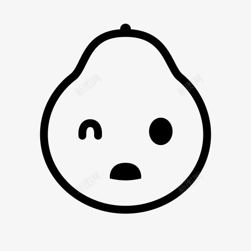 迟钝化身表情图标svg_新图网 https://ixintu.com 不开心 化身 情绪 梨 水果 笑脸葡萄柚 脸 葡萄柚 表情 迟钝