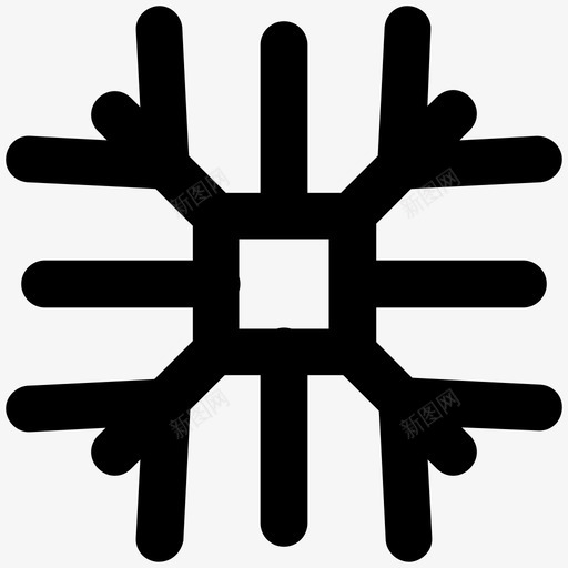 雪花圣诞大胆的线条图标svg_新图网 https://ixintu.com 圣诞大胆的线条图标 雪花
