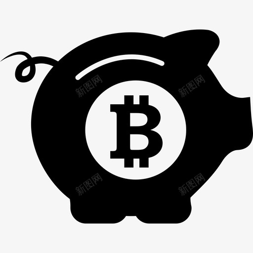 比特币安全猪工具和用具图标svg_新图网 https://ixintu.com 工具和用具 比特币安全猪