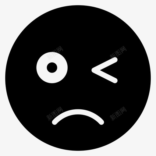 悲伤信息脸图标svg_新图网 https://ixintu.com 乐队 信息 分析 化身 品牌 增强 平滑填充情感 悲伤 情感 眨眼 脸