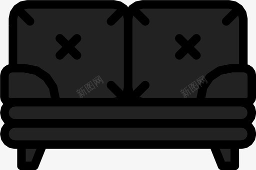 双人沙发图标svg_新图网 https://ixintu.com 双人沙发