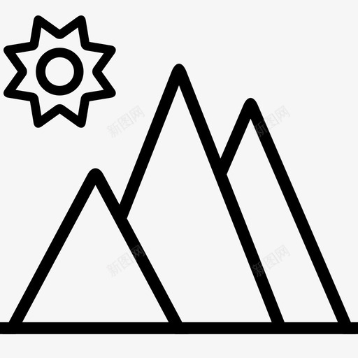 山太阳夏天图标svg_新图网 https://ixintu.com 夏天 太阳 山 山峰 山脊 平滑旅行 悬崖 旅行 海拔 风景 高山