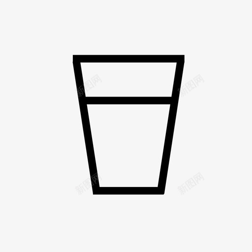 玻璃水杯子图标svg_新图网 https://ixintu.com 厨房 厨房用品 口渴 杯子 水 牛奶 玻璃 饮料