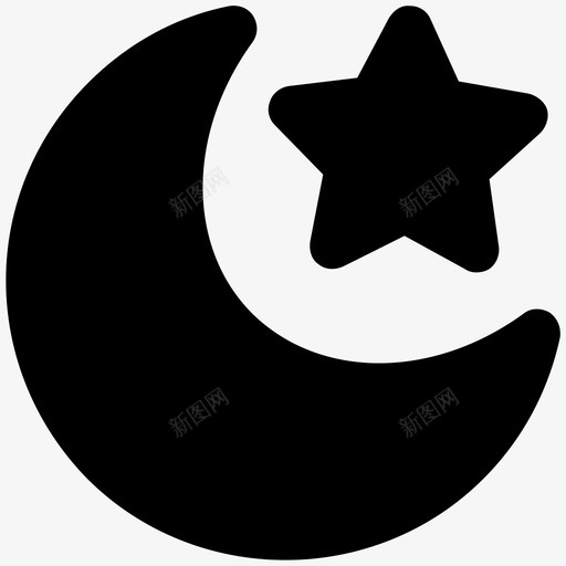 夜晚地心引力月亮图标svg_新图网 https://ixintu.com 公转 圣诞节大胆的实体图标 地心引力 夜晚 天气 天空 太空 星星 月亮