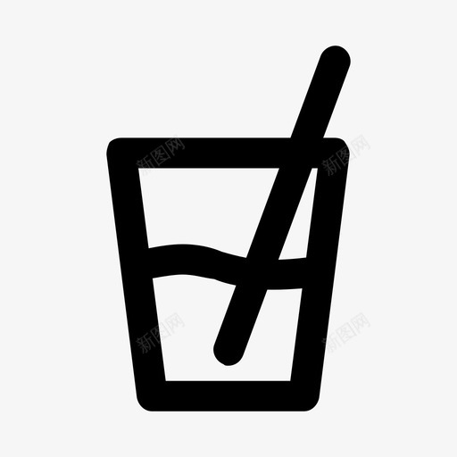 饮料玻璃杯半满图标svg_新图网 https://ixintu.com 侏罗纪 半满 口渴 吸管 玻璃杯 简单 苏打水 饮料