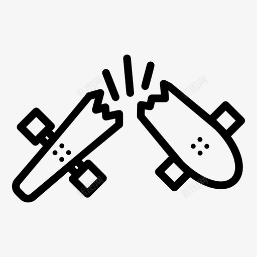碎滑板半滑板长板图标svg_新图网 https://ixintu.com 半滑板 失败 碎滑板 长板