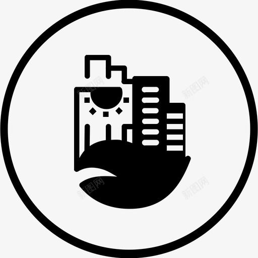 绿色城市智慧再利用图标svg_新图网 https://ixintu.com 不浪费 再利用 发展 建筑 循环利用 智慧 智慧城市 环保 绿色城市 能源 轻量化
