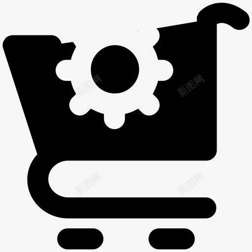 购物车设置搜索引擎优化和营销大胆的实线图标svg_新图网 https://ixintu.com 搜索引擎优化和营销大胆的实线图标 购物车设置