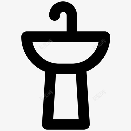 洗脸盆酒店粗体线条图标svg_新图网 https://ixintu.com 洗脸盆 酒店粗体线条图标