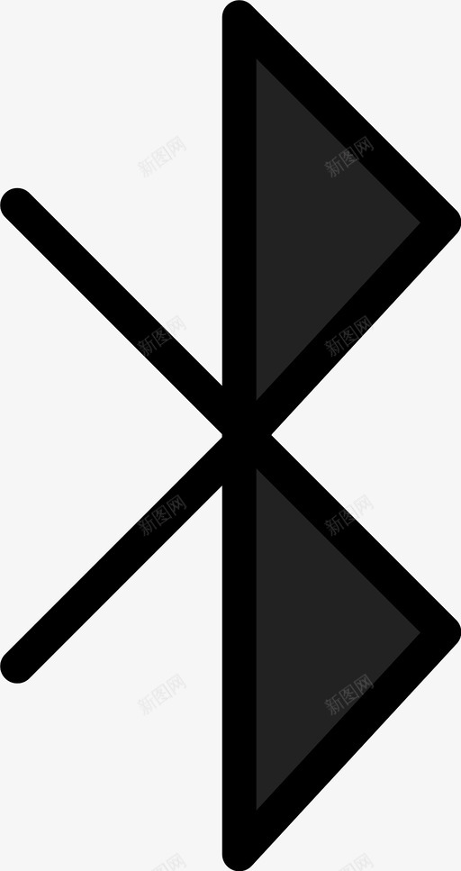 蓝牙连接数据图标svg_新图网 https://ixintu.com 发送 接收 数据 无线 签名 蓝牙 连接