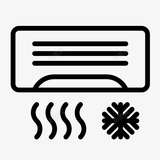 空调夏季分体式图标svg_新图网 https://ixintu.com 冷 冷却器 分体式 夏季 暖气 温度 空调 风扇