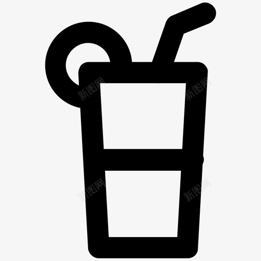 柠檬水圣诞粗线条图标svg_新图网 https://ixintu.com 圣诞粗线条图标 柠檬水