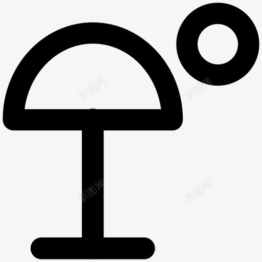 遮阳板夏季粗体线条图标svg_新图网 https://ixintu.com 夏季粗体线条图标 遮阳板
