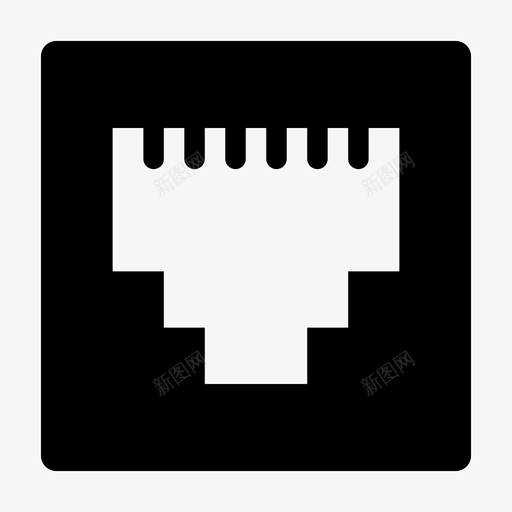 网线连接端口图标svg_新图网 https://ixintu.com usb wifi 字形 电线 端口 网线 连接