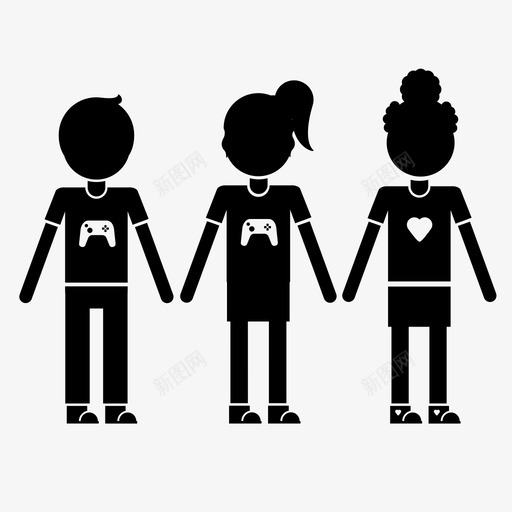 玩伴永远的朋友电子游戏图标svg_新图网 https://ixintu.com 三个朋友 乐趣 兄弟姐妹 女孩 孩子 操场 永远的朋友 玩伴 电子游戏 男孩