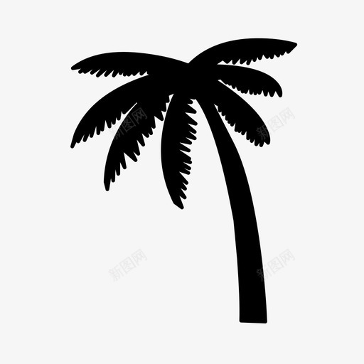 棕榈树热带树木图标svg_新图网 https://ixintu.com 岛屿 摇曳 树叶 树木 棕榈树 植物 椰子 热 热带
