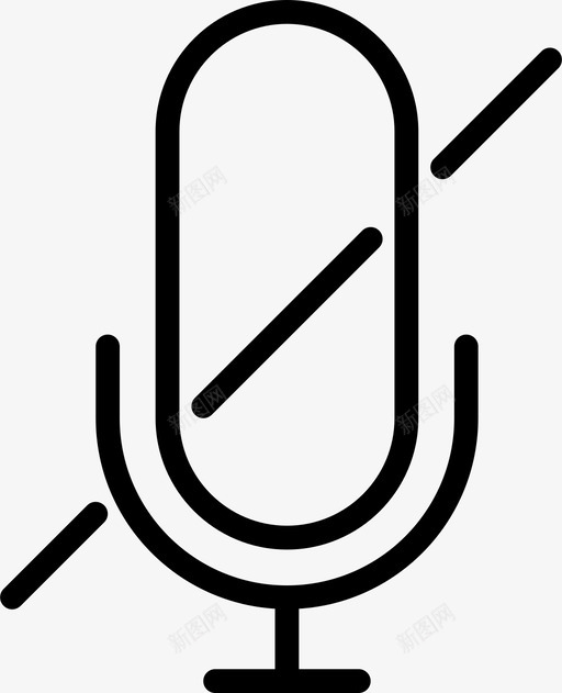 静音麦克风符号停止图标svg_新图网 https://ixintu.com 停止 录音 按钮 无音频 标志 符号 粉碎图标基本轮廓 通话 阻止 静音麦克风