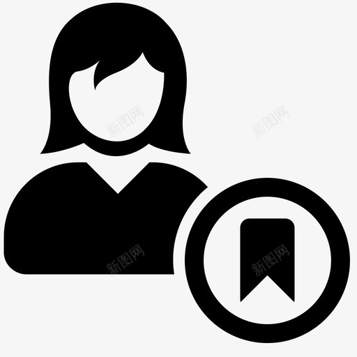 女性用户标签个人资料图标svg_新图网 https://ixintu.com 个人资料 人物 头像 头发 女性 女性用户 女性用户图标 旗帜 标签 设计 账户
