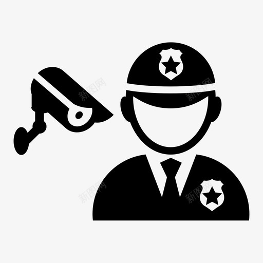 保安保险箱防护图标svg_新图网 https://ixintu.com 人 保安 保险箱 头盔 视觉 闭路电视 防护