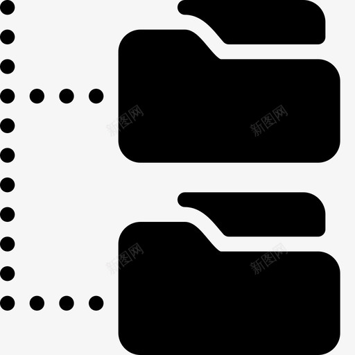 文件夹树存储组织图标svg_新图网 https://ixintu.com 办公用品 存储 扩展名 文件 文件夹实心图标 文件夹树 文档 组织