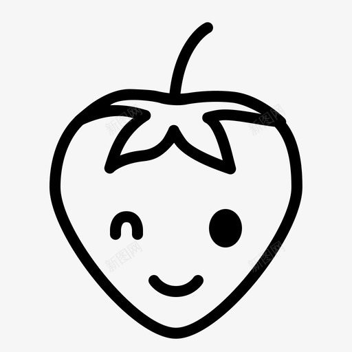 眨眼草莓一个图标svg_新图网 https://ixintu.com 一个 两者 化身 快乐 接近 眨眼 眼睛 脸 草莓 草莓笑脸 表情 逗逗