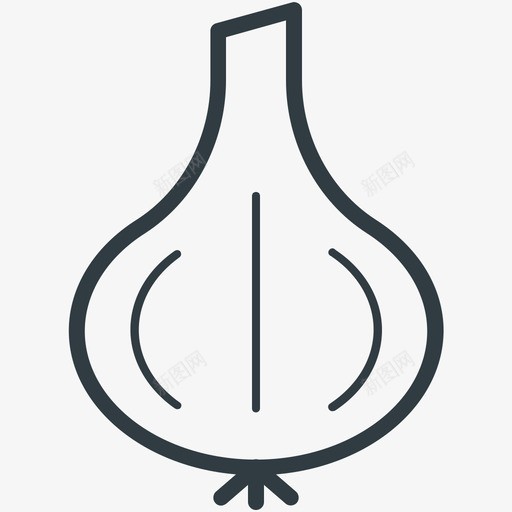 大蒜食物线图标svg_新图网 https://ixintu.com 大蒜 食物矢量线图标