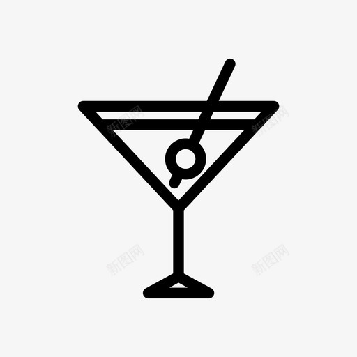 马提尼酒精鸡尾酒图标svg_新图网 https://ixintu.com 杜松子酒 柠檬汁 橄榄 派对 玻璃杯 苦艾酒 酒精 野生动物 马提尼 鸡尾酒