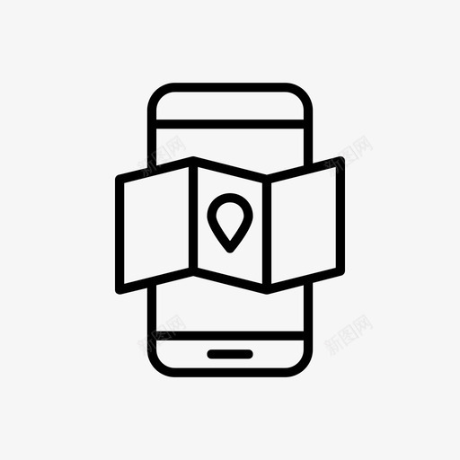 地图电子地图纸质地图图标svg_新图网 https://ixintu.com gps 地图 地图程序 手机 方向 旅游 智能手机 电子地图 纸质地图