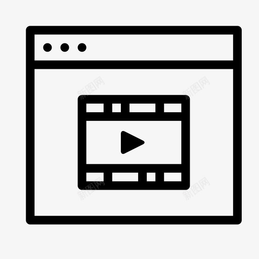 浏览器视觉视频图标svg_新图网 https://ixintu.com 免提 危险 娱乐 平滑界面 插针点 浏览器 电影 界面 研究 窗口 视觉 视频