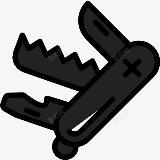 瑞士军刀锯子户外图标svg_新图网 https://ixintu.com 刀片 小工具 工具 工程 户外 瑞士军刀 自然 锯子