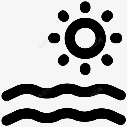 海边夏天大胆的线条图标svg_新图网 https://ixintu.com 夏天大胆的线条图标 海边