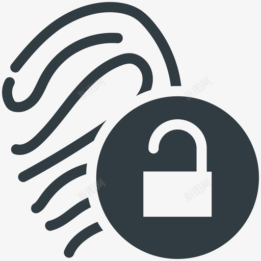 指纹锁安全酷标图标svg_新图网 https://ixintu.com 安全酷矢量图标 指纹锁