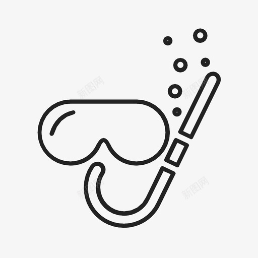 潜水面罩度假水下图标svg_新图网 https://ixintu.com 度假 护目镜 探险 水下 泡泡 游泳 潜水面罩