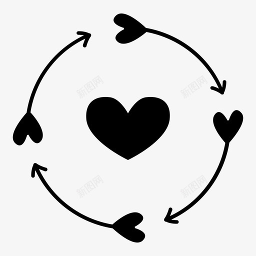 在爱感动心图标svg_新图网 https://ixintu.com 关系 周围 和谐 圆 在爱 心 情人节 感动 爱 箭