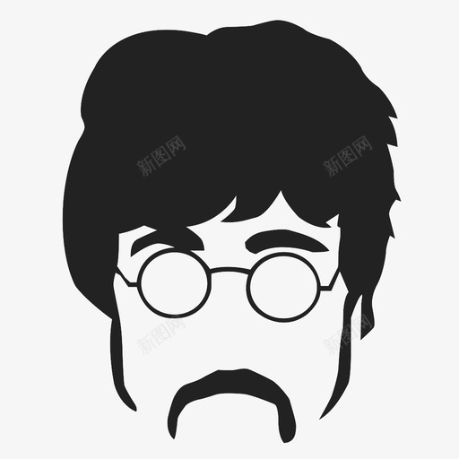 约翰列侬图标svg_新图网 https://ixintu.com 约翰列侬