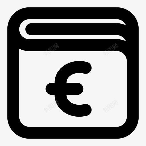 钱包口袋书钱夹图标svg_新图网 https://ixintu.com 口袋书 欧元 皮革 货币金融轮廓粗体 金融 钱包 钱夹 预算