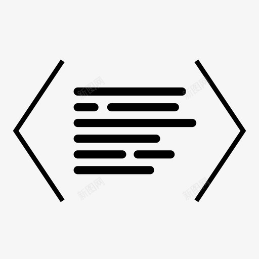 源代码括号形成图标svg_新图网 https://ixintu.com 工程师 开发人员 形成 括号 放大 清洁 源代码 滴 补充