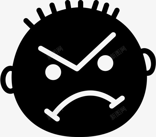 生气不安消极图标svg_新图网 https://ixintu.com 不安 大叫 愤怒 消极 生气 男孩 脸 表情符号 表情符号坚实