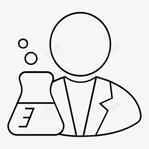 科学家烧杯化学家图标svg_新图网 https://ixintu.com 化学 化学家 实验 实验室 实验室外套 烧杯 研究员 科学家 职业概述