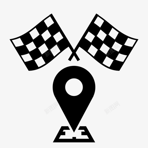 完成标志结束比赛图标svg_新图网 https://ixintu.com 到达 完成标志 方格 时间 比赛 目的地 结束