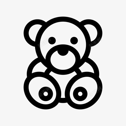 泰迪熊毛绒玩具儿童图标svg_新图网 https://ixintu.com 儿童 儿童世界 动物 床 毛绒玩具 泰迪熊 玩具