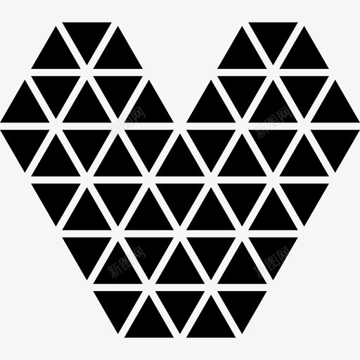 心形小三角形多边形图标svg_新图网 https://ixintu.com 多边形 心形小三角形