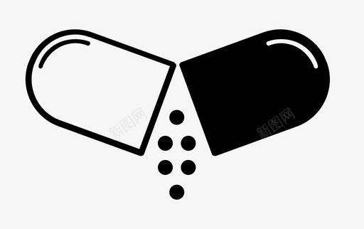 胶囊剂量药物图标svg_新图网 https://ixintu.com 剂量 打开 服用 粉末 结束 胶囊 药丸 药物