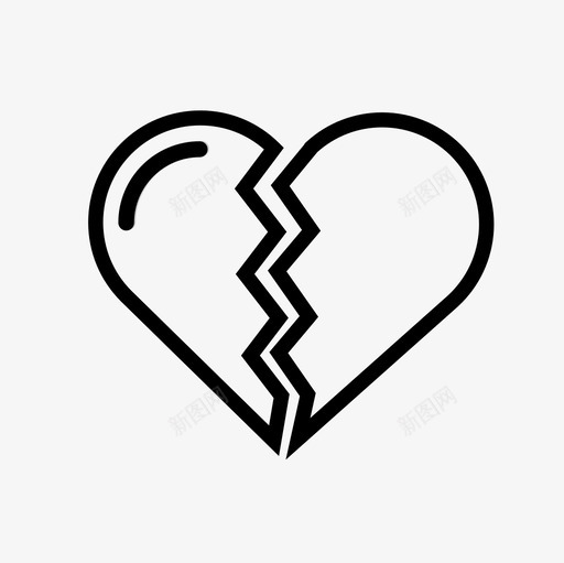 破碎的心浪漫痛苦图标svg_新图网 https://ixintu.com 伤害 心形图标集 心痛 心碎 情人节 浪漫 爱 痛苦 破碎的心