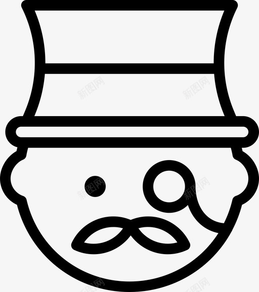 绅士端庄善良图标svg_新图网 https://ixintu.com 善良 感觉 漂亮图标 礼貌 端庄 绅士 绰号 胡子 脸 表情 轮廓