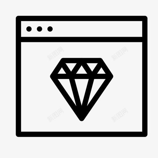 浏览器网页草图图标svg_新图网 https://ixintu.com 互联网 宝石 平滑线界面 浏览器 界面 窗口 网页 草图 菱形 设计 页面