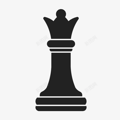 黑皇后玩家人图标svg_新图网 https://ixintu.com 人 手柄 游戏 玩家 策略 象棋 黑皇后