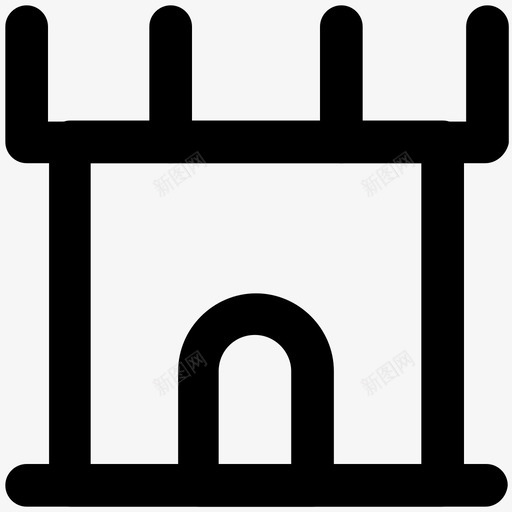城堡建造大胆的线条图标svg_新图网 https://ixintu.com 城堡 建造大胆的线条图标