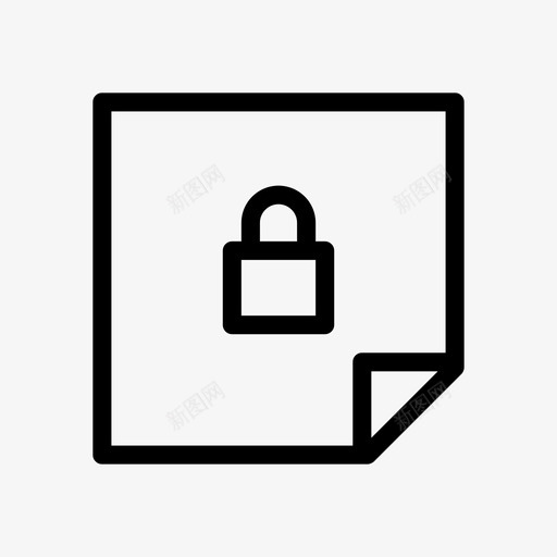 锁层便笺钥匙图标svg_新图网 https://ixintu.com 便笺 保持 加密 图形 安全 平滑线设计 设计 钥匙 锁层